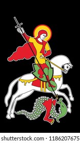 Saint George defeats the serpent