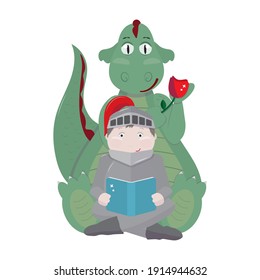 Saint george and the dragon (San Jordi, in catalan language, is the patron saint of Catalonia). Vector Illustration