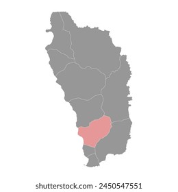 Mapa de Saint George Parish, división administrativa de Dominica. Ilustración vectorial.