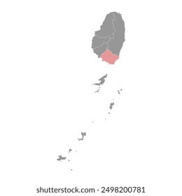 Saint George Parish map, administrative division of Saint Vincent and the Grenadines. Vector illustration.