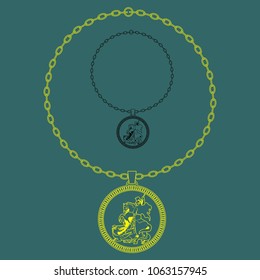 Saint George silhouette chain
