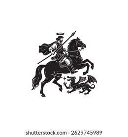 Saint George Slaying the Dragon Silhouette