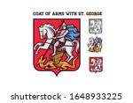 Saint George. Vector illustration on red background.