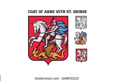 Saint George. Vector illustration on red background.