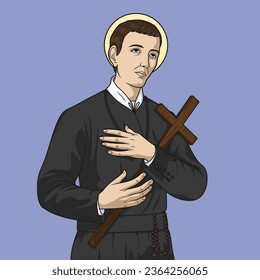 Saint Gerard Majella farbige Vektorgrafik