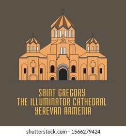 Saint Gregory the Illuminator Cathedral Yerevan Armenia Church Illustration Vector