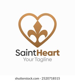 Plantilla de diseño de logotipo de Saint Heart. Bueno para empresas, agencias, comunidad y Organización