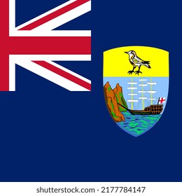 Saint Helena, Ascension and Tristan da Cunha flag, official colors. Vector illustration.