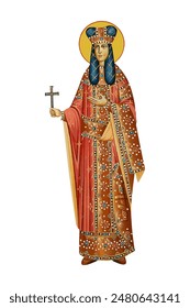 Saint Helena in Byzantine style isolated