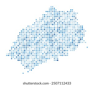 Saint Helena Dot Map. Island Digital Style Shape. Saint Helena vector image. Island shape blue circular dots. Vibrant vector illustration.