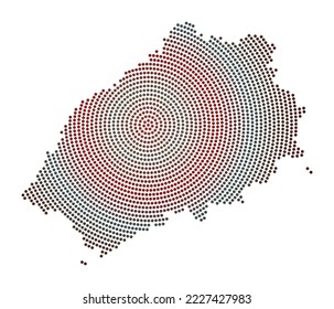 Saint Helena dotted map. Digital style shape of Saint Helena. Tech icon of the island with gradiented dots. Authentic vector illustration.