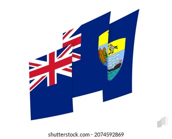 Saint Helena flag in an abstract ripped design. Modern design of the Saint Helena flag. Vector icon.
