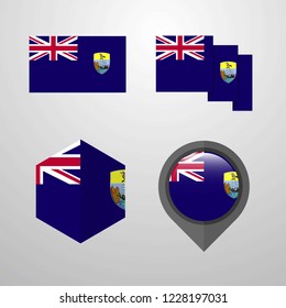 Saint Helena flag design set vector