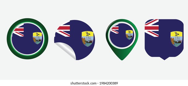 saint helena flag. flat icon symbol vector illustration