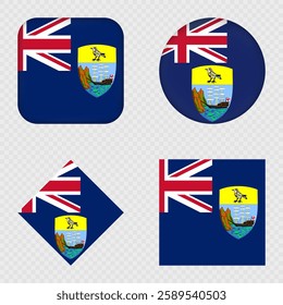 Saint Helena Flag Icons Pack. Vector illustration.