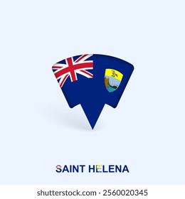 Saint Helena Flag Map Pointer Design with Shadow. Vector illustrator.