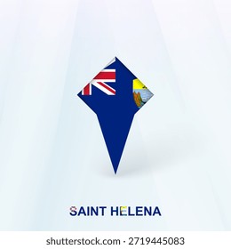 Saint Helena Flag Pin Icon mit geometrischem Design. Vektorgrafik.