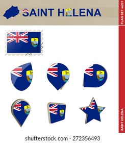 Saint Helena Flag Set, Flag Set #231. Vector.