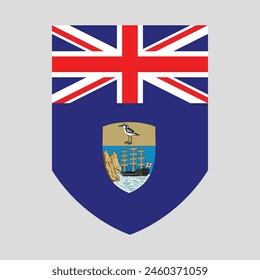 Bandera de Santa Elena en forma de escudo
