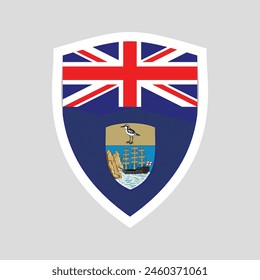Saint Helena Flag in Shield Shape