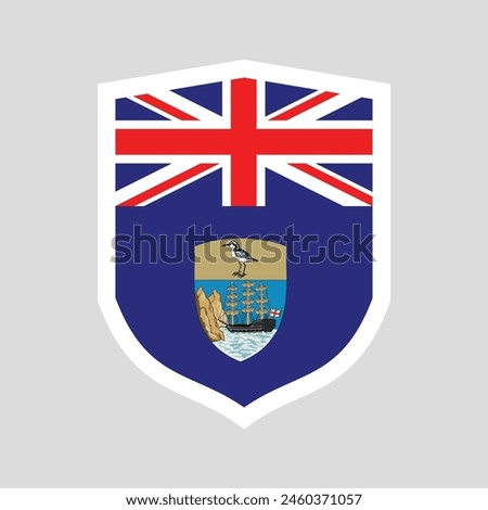 Saint Helena Flag in Shield Shape