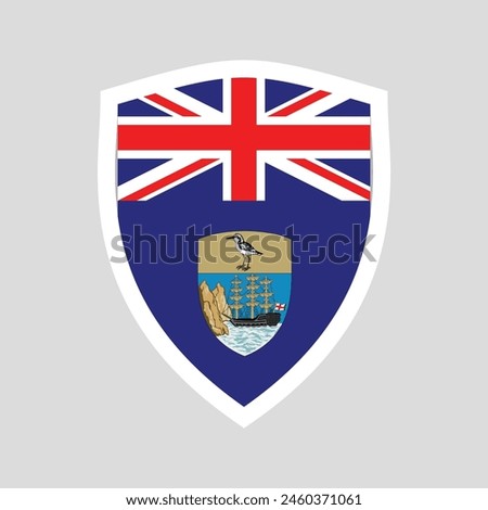 Saint Helena Flag in Shield Shape