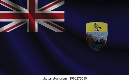 bandera de santa helena ondeando. antecedentes de diseño patriótico y nacional. ilustración vectorial  