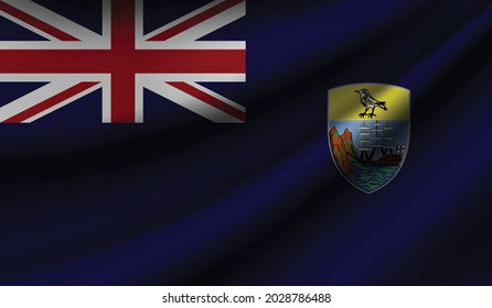 saint helena flag waving. Background for patriotic and national design. Vector illustration