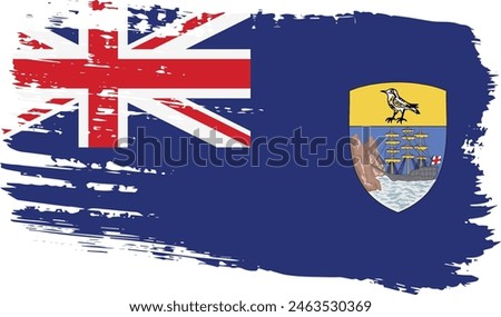 Saint Helena flag, wide brush stroke on transparent background, vector.