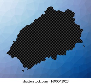 Mapa geométrico de Santa Elena. Forma de esténcil de Santa Elena en estilo de popa bajo. Auténtica ilustración vectorial de isla.