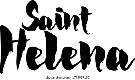 Saint Helena Handwritten Font Calligraphy Black Color Text 
on White Background