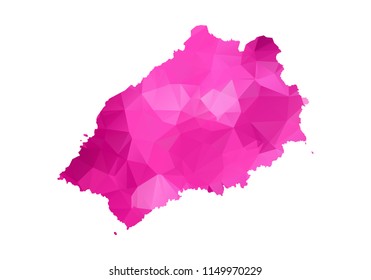 Saint Helena Map - Abstract geometric rumpled triangular low poly style gradient graphic on white background , line dots polygonal design for your. Vector illustration