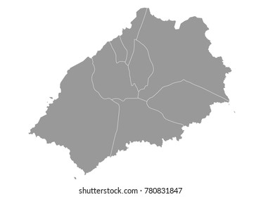 Saint Helena map. High detailed map of Saint Helena on white background. Vector illustration eps 10.