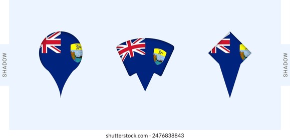 Saint Helena Map Markers Set. Perfect for projects related to Saint Helena, travel, geography, and international representation. Vector collection.