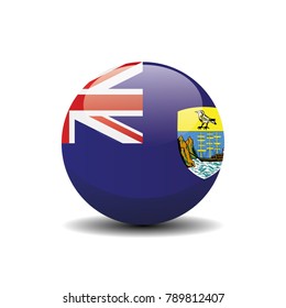 Saint Helena national circle button flag background texture. Vector illustration.