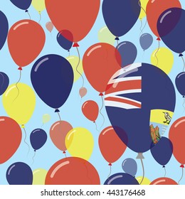 Saint Helena National Day Flat Seamless Pattern. Flying Celebration Balloons in Colors of Saint Helenian Flag. Saint Helena Patriotic Background with Celebration Balloons.