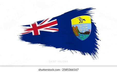 Saint Helena National Flag with Textured Brush Strokes. Artistic Brush Stroke Design.