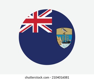 Saint Helena Round Flag. St Helenian Circle Flag. British Overseas Territory Circular Shape Button Banner. EPS Vector Illustration. svg