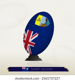 Saint Helena Rugby Ball on Rugby Kicking Tees with Modern Design. Illustration perfect for sports, national pride, and rugby-related projects.