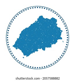 Saint Helena sticker. Travel rubber stamp with map of island, vector illustration. Can be used as insignia, logotype, label, sticker or badge of the Saint Helena.
