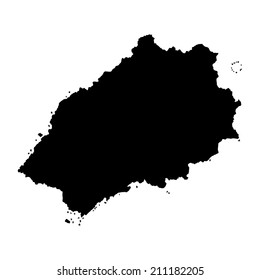 Saint Helena vector map silhouette, high detailed illustration isolated on white background.