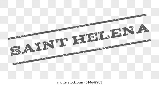 Saint Helena watermark stamp. Text caption between parallel lines with grunge design style. Rubber seal stamp with scratched texture. Vector grey color ink imprint on a chess transparent background.