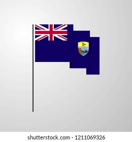 Saint Helena waving Flag creative background