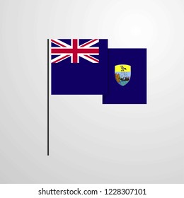 Saint Helena waving Flag design vector