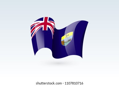 Saint Helena waving flag vector icon, national symbol. Flag of Saint Helena, fluttered in the wind - vector illustration isolated on white background.