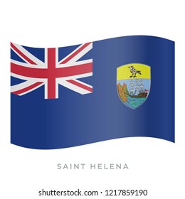 Saint Helena waving flag vector icon. National symbol of Saint Helena. Vector illustration isolated on white.