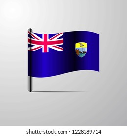 Saint Helena waving Shiny Flag design vector
