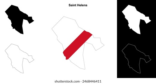 Saint Helens blank outline map set