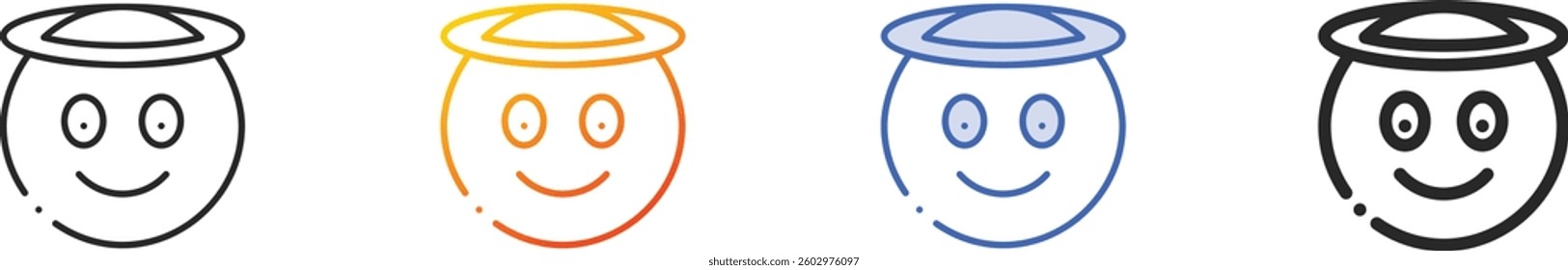saint icon.Thin Linear, Gradient, Blue Stroke and bold Style Design Isolated On White Background