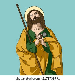 Saint James the Greater Apostle Colored Vector Illustration